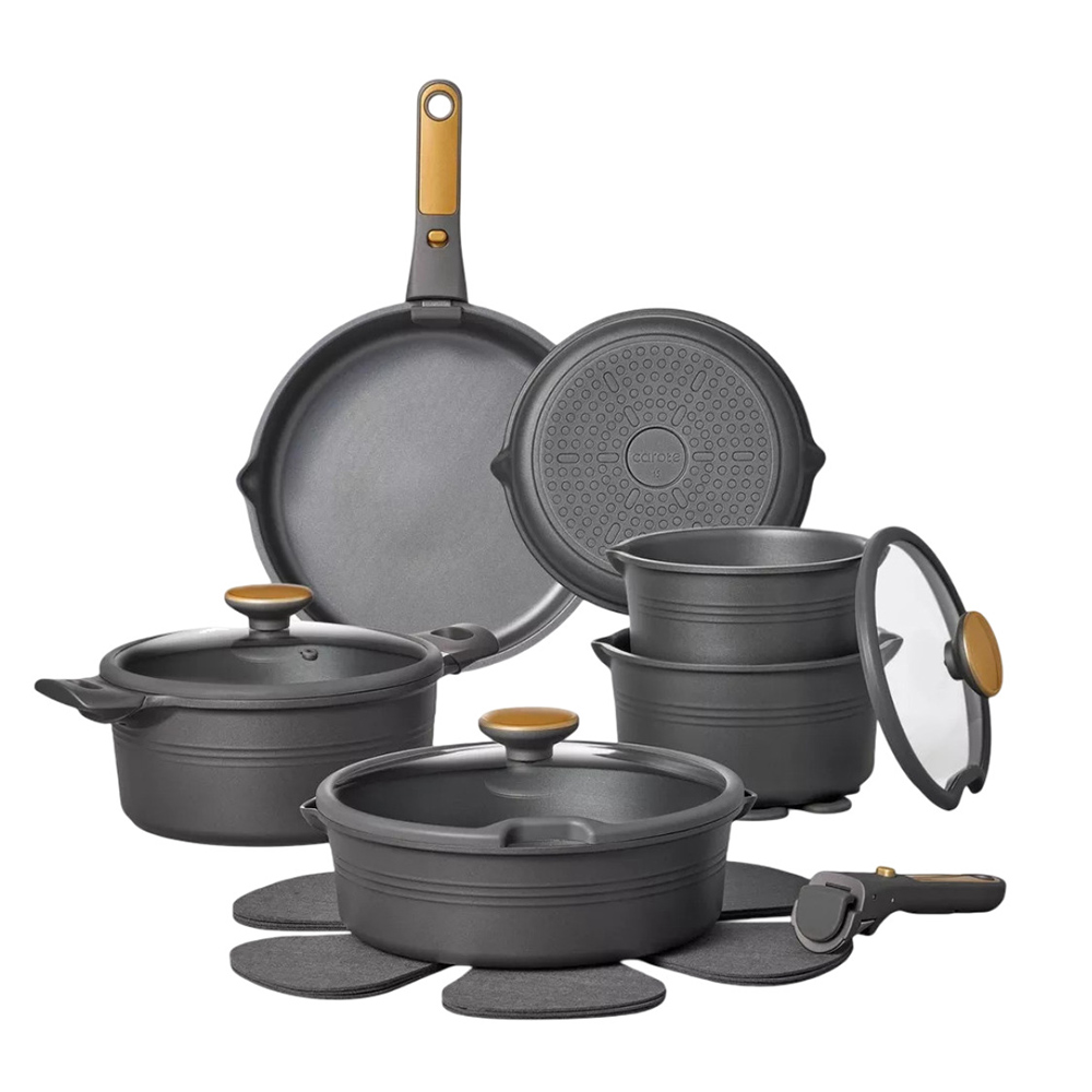 Carote - Nonstick Cookware Set With Detachable Handle - 24Pc-Set