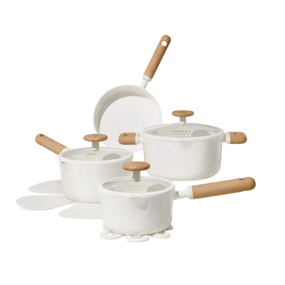 Carote - Ceramic Nonstick Cookware Set - Cream - 11Pc-Set