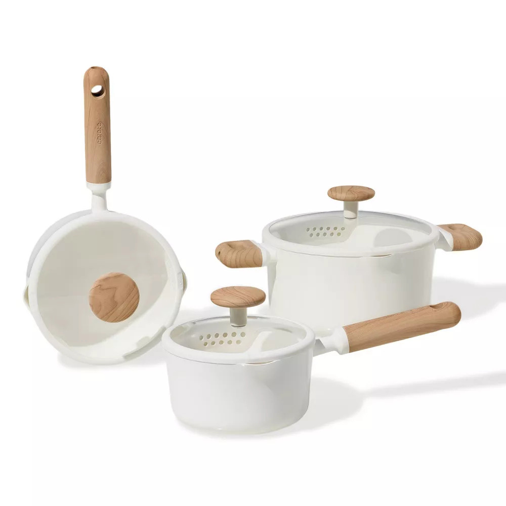 Carote - Ceramic Nonstick Cookware Set - Cream - 11Pc-Set