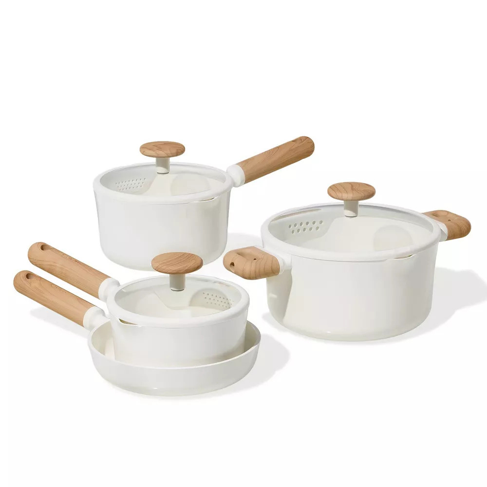 Carote - Ceramic Nonstick Cookware Set - Cream - 11Pc-Set