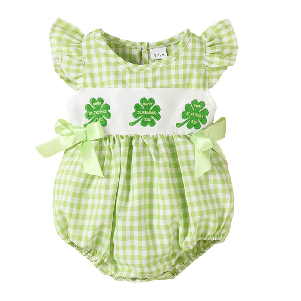 Brownbark Baby Girl's Happy St. Patrick's Day Bodysuit - Green