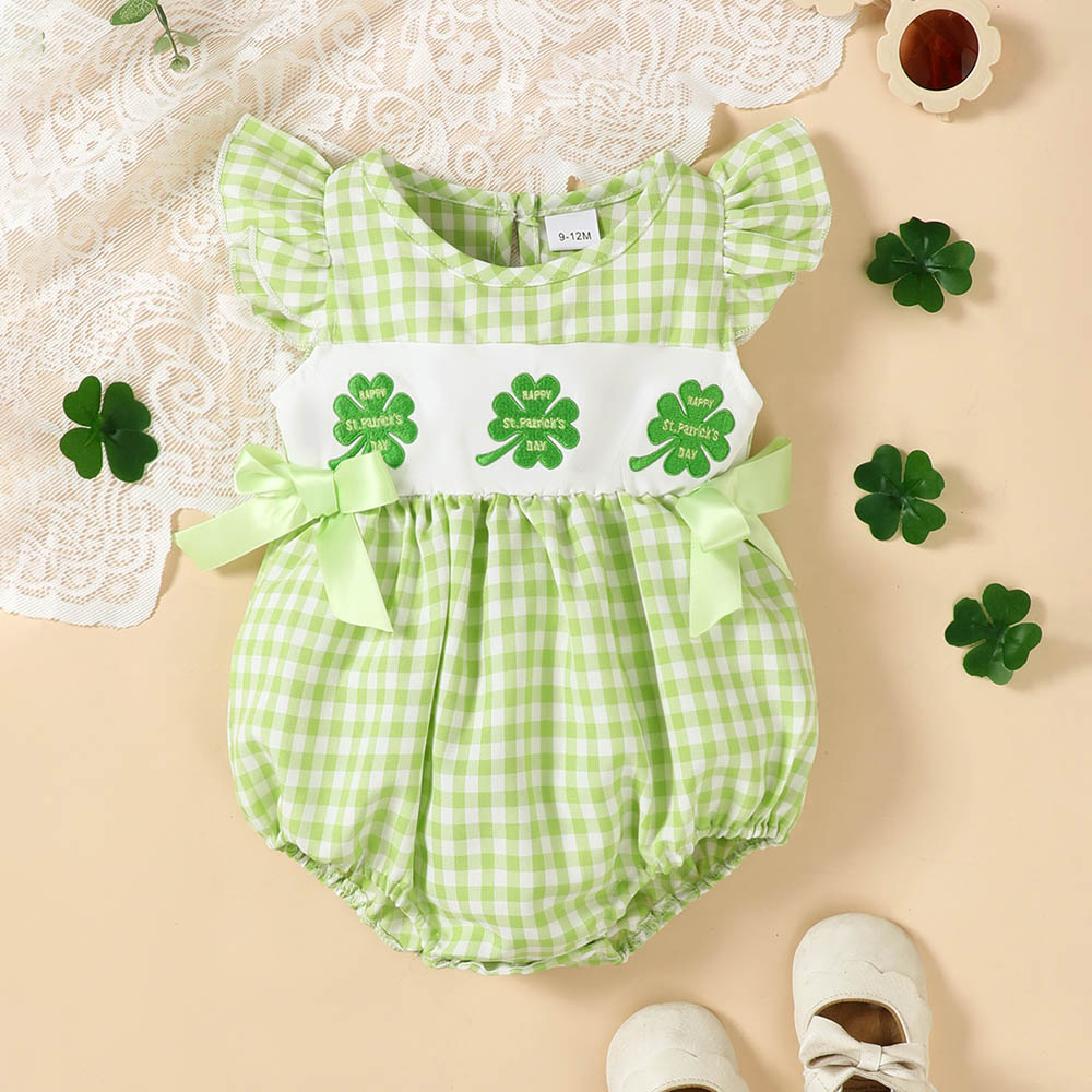 Brownbark Baby Girl's Happy St. Patrick's Day Bodysuit - Green