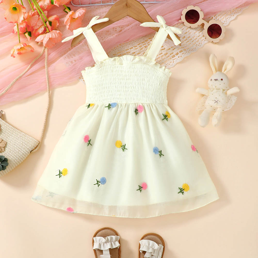 Brownbark Baby Girl's Sleeveless Dress - Beige