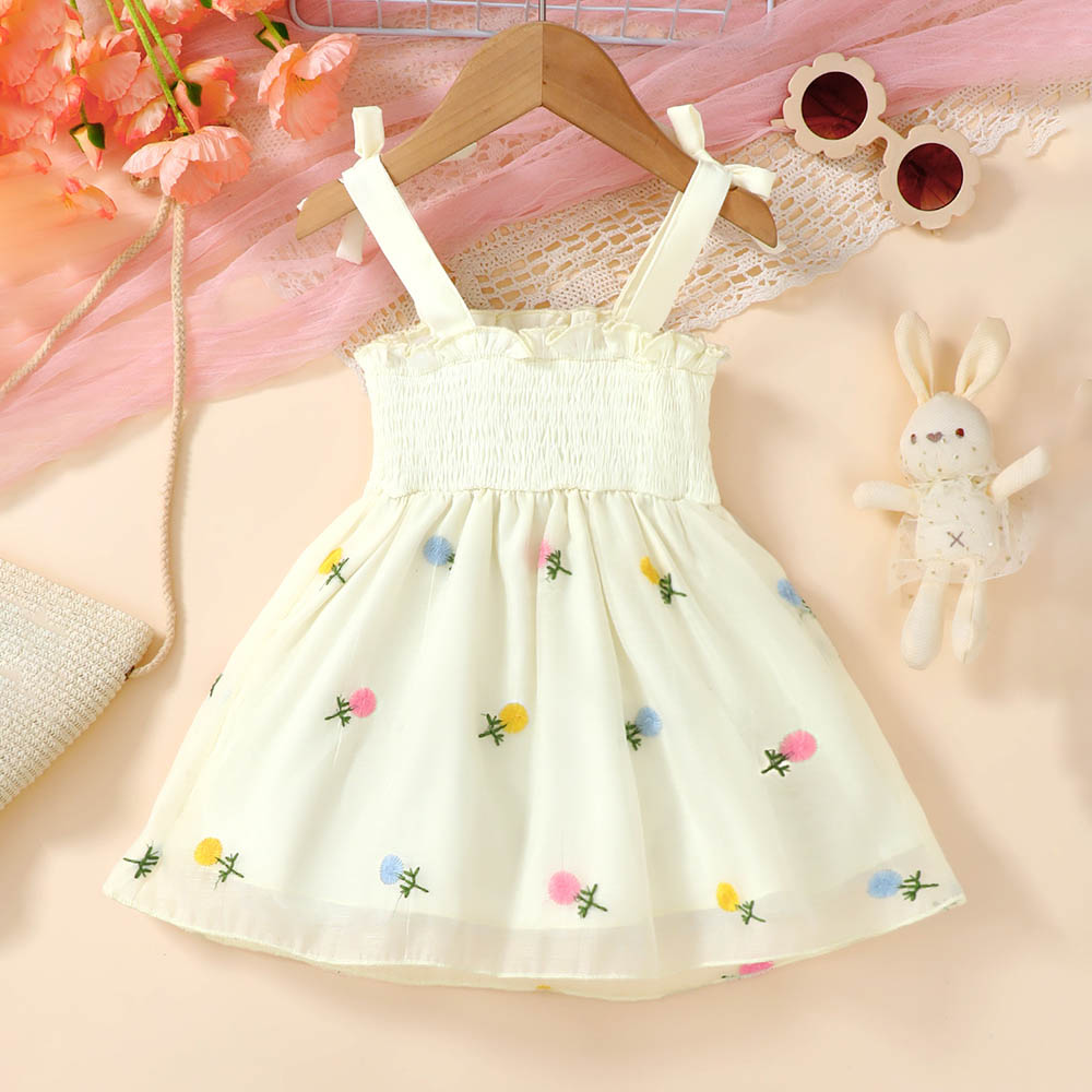 Brownbark Baby Girl's Sleeveless Dress - Beige