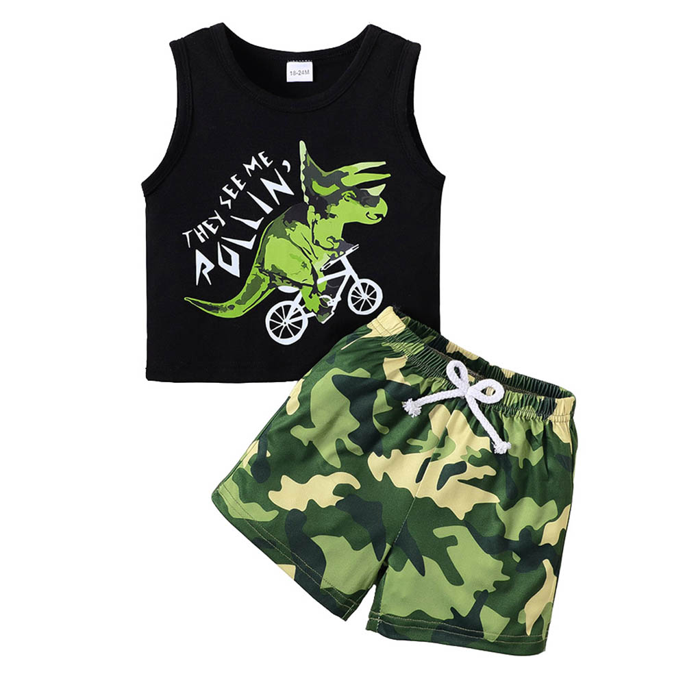 Brownbark Boy's Printed Vest and Shorts - 2 Pcs