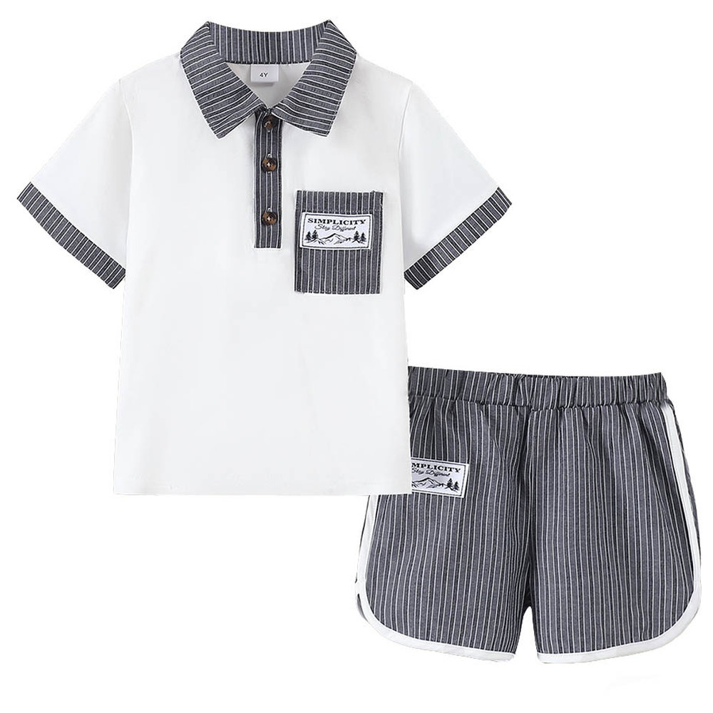 Brownbark Boy's Polo T-Shirt and Shorts - 2 Pcs