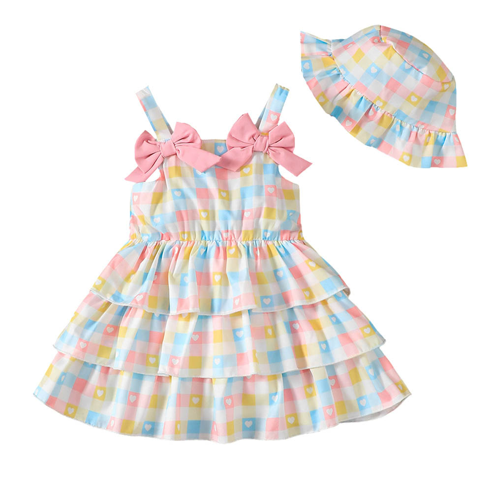 Brownbark Baby Girl's Rainbow Dress and Hat - 2 Pcs