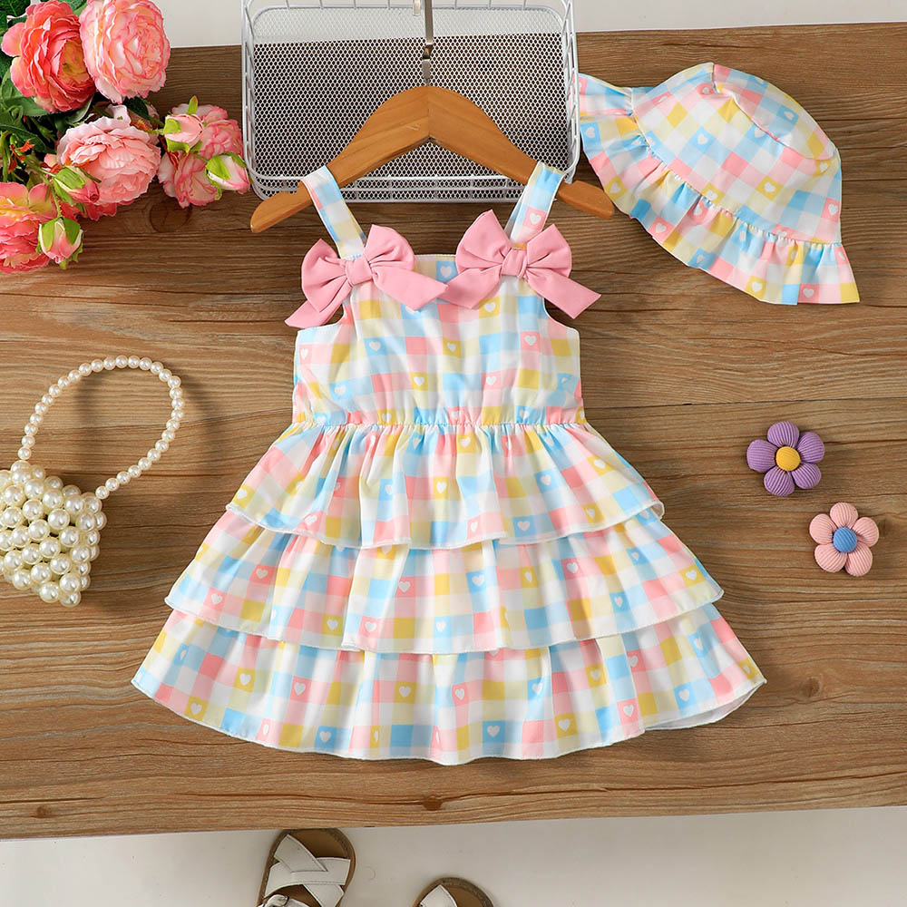 Brownbark Baby Girl's Rainbow Dress and Hat - 2 Pcs