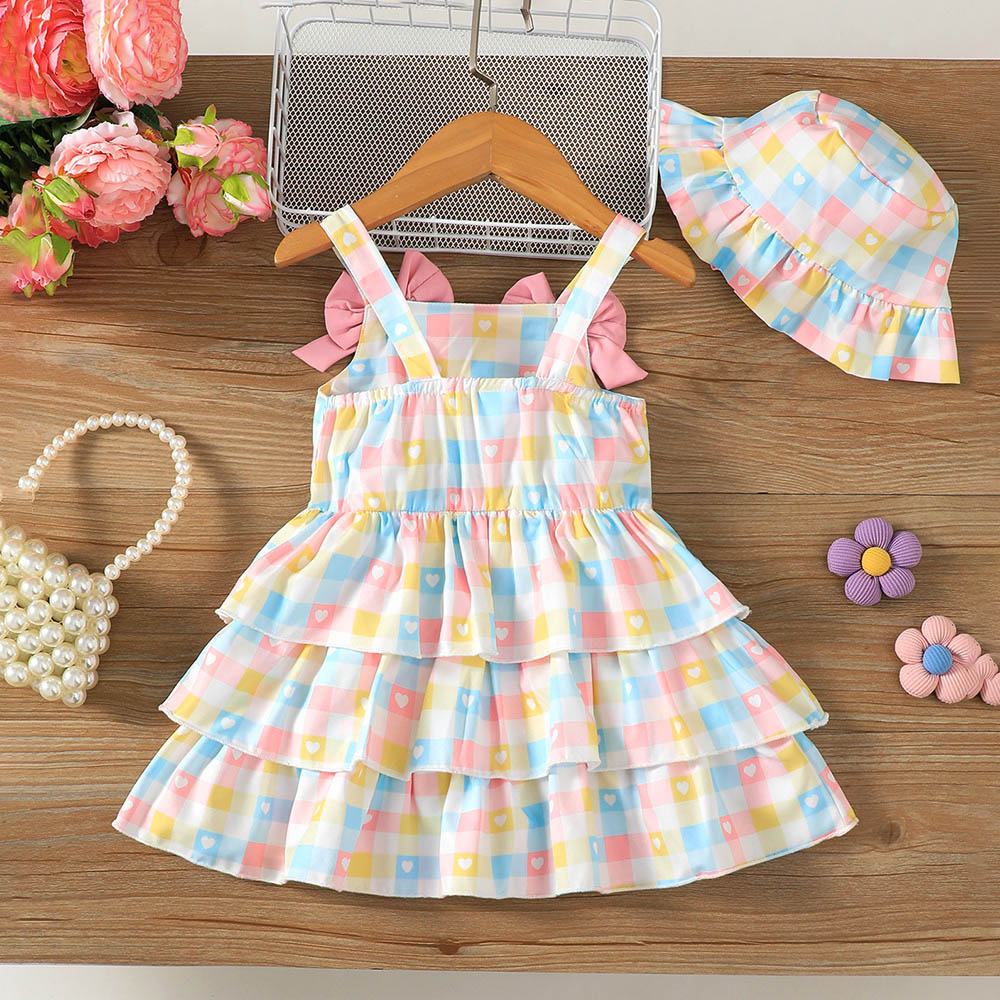 Brownbark Baby Girl's Rainbow Dress and Hat - 2 Pcs