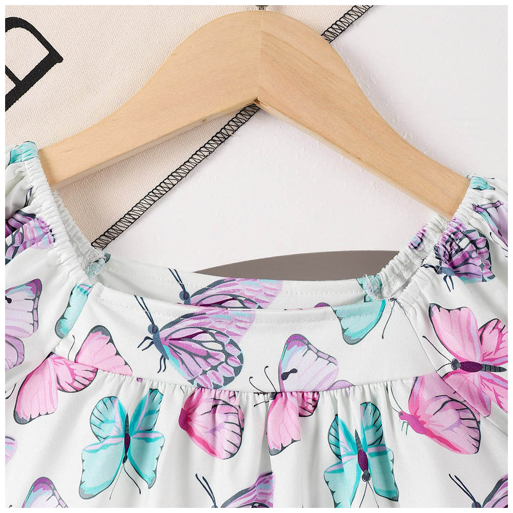Brownbark Girl's Butterfly Printed Top and Shorts - 2 Pcs