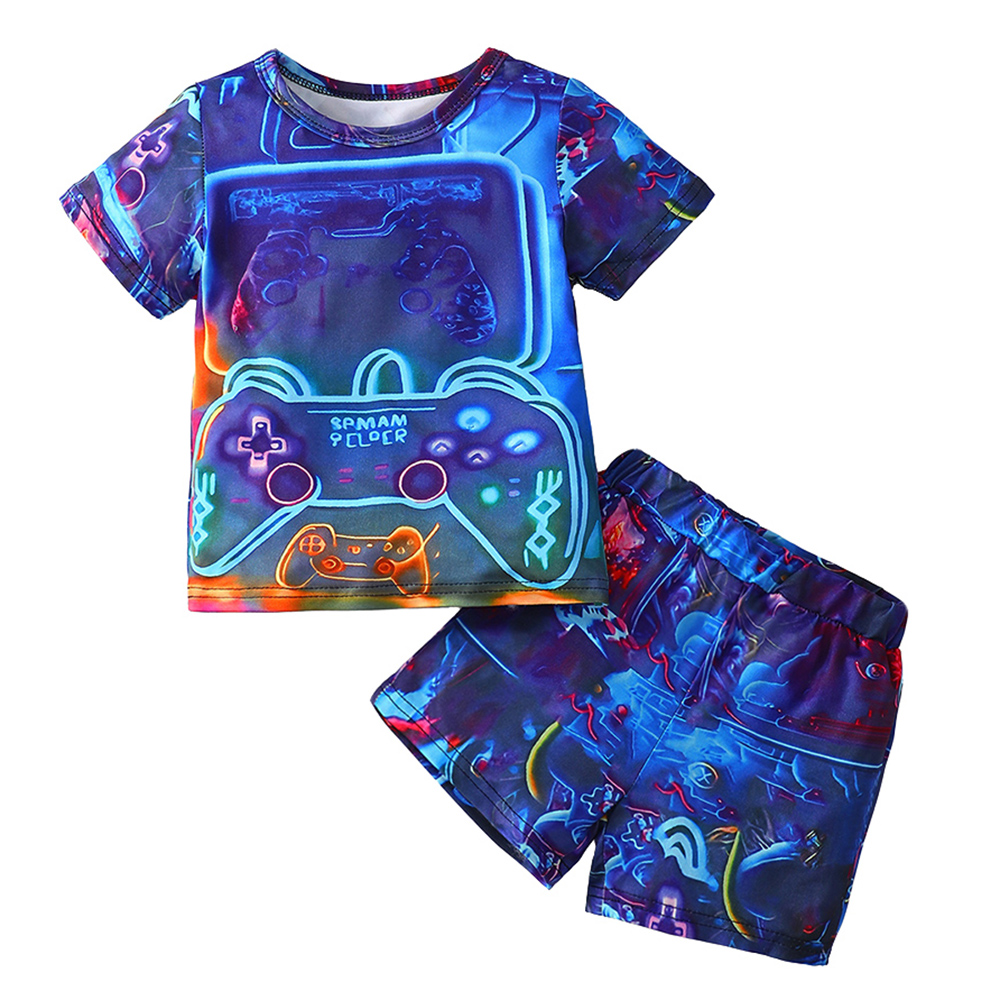 Brownbark Baby Boy's Printed T-Shirt and Shorts - Blue - 2 Pcs