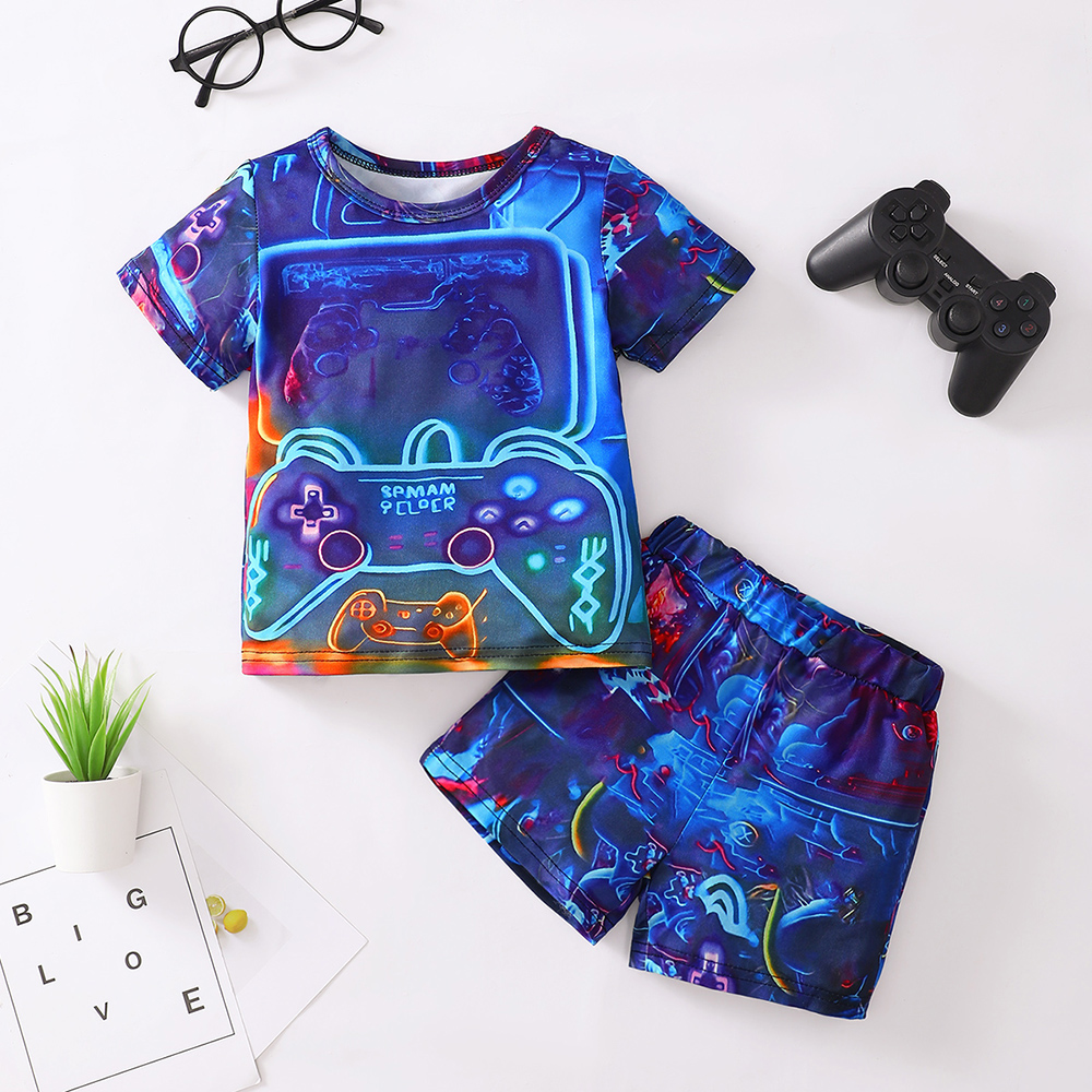 Brownbark Baby Boy's Printed T-Shirt and Shorts - Blue - 2 Pcs