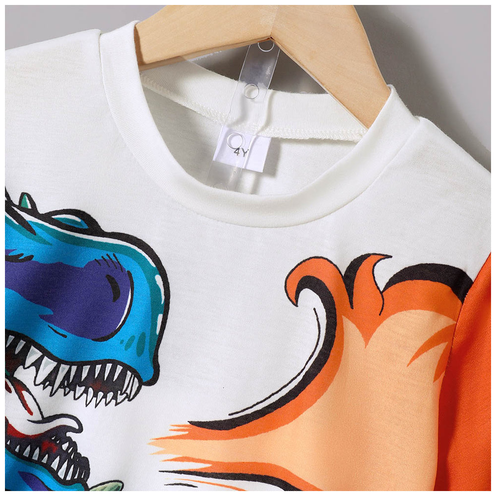 Brownbark Boy's Dino Printed T-Shirt and Joggers - 2 Pcs