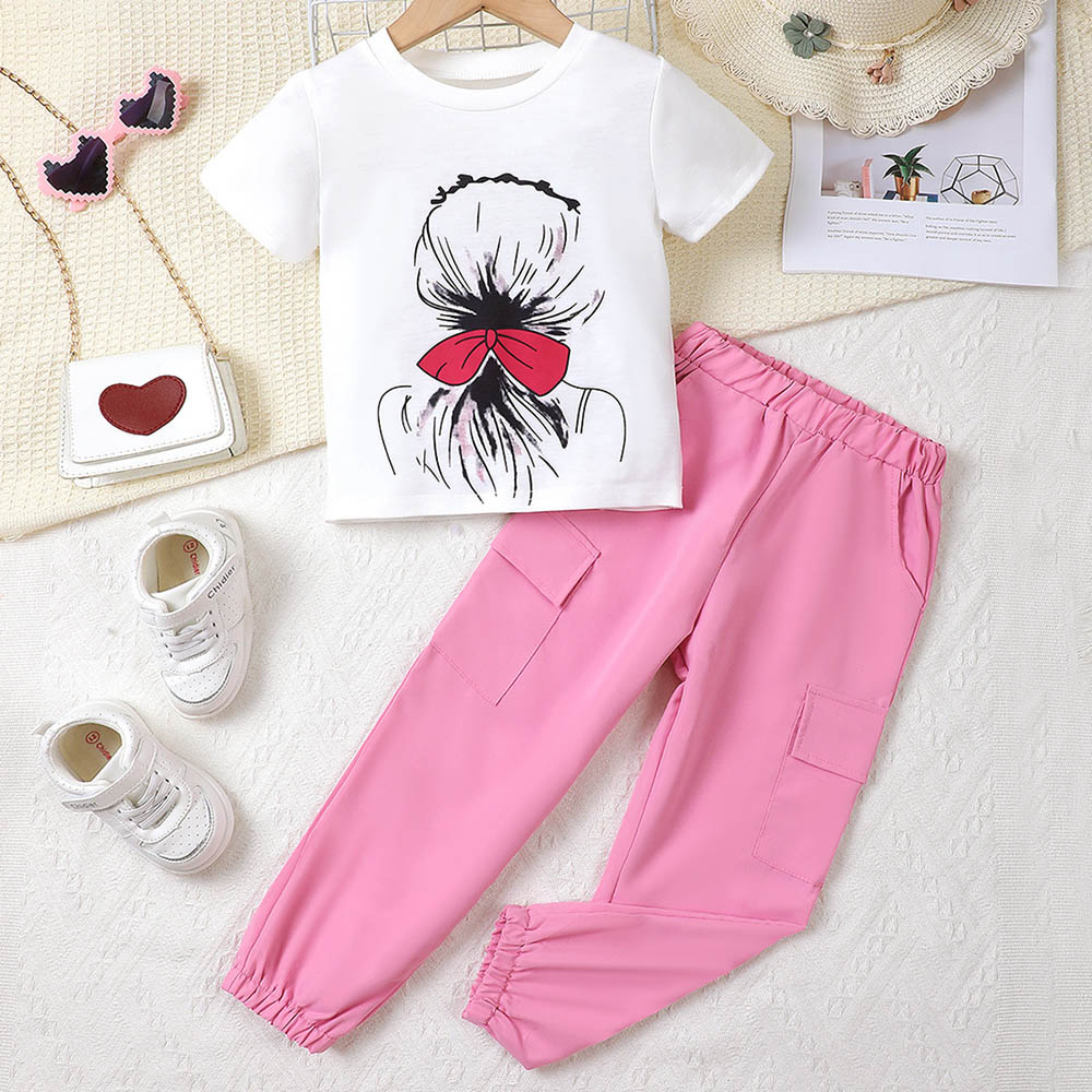Brownbark Girl's Printed T-Shirt and Joggers - 2 Pcs