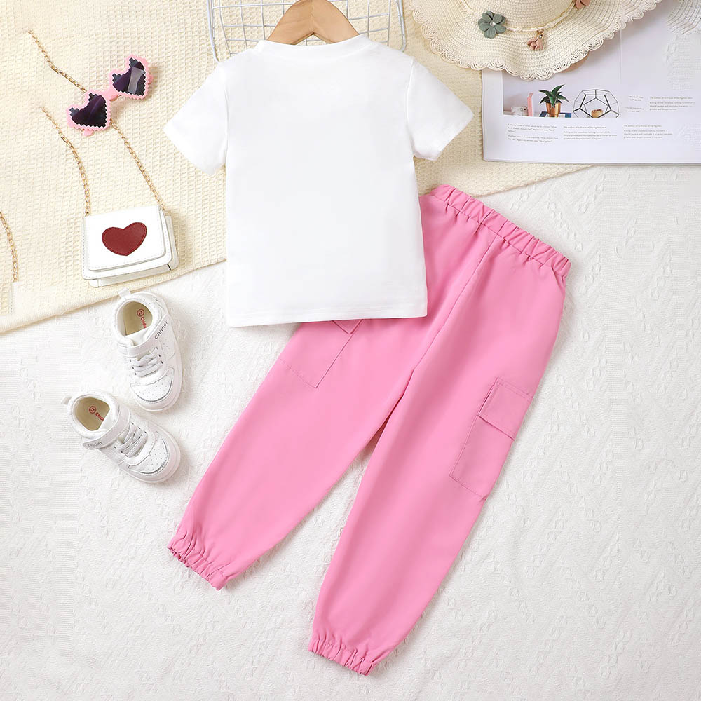 Brownbark Girl's Printed T-Shirt and Joggers - 2 Pcs