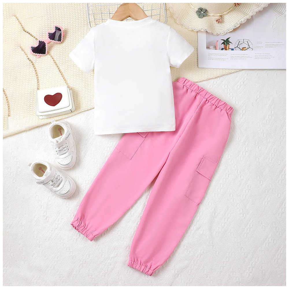 Brownbark Girl's Printed T-Shirt and Joggers - 2 Pcs