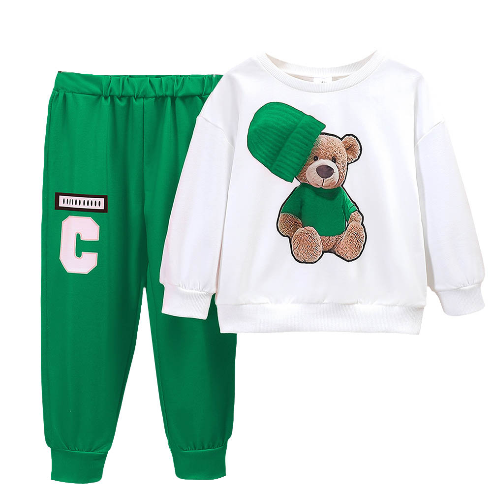 Brownbark Boy's Bear Printed T-Shirt and Joggers - 2 Pcs