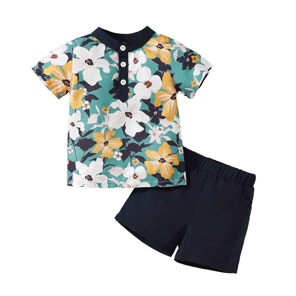 Brownbark Baby Boy's Floral Printed T-Shirt and Shorts - 2 Pcs