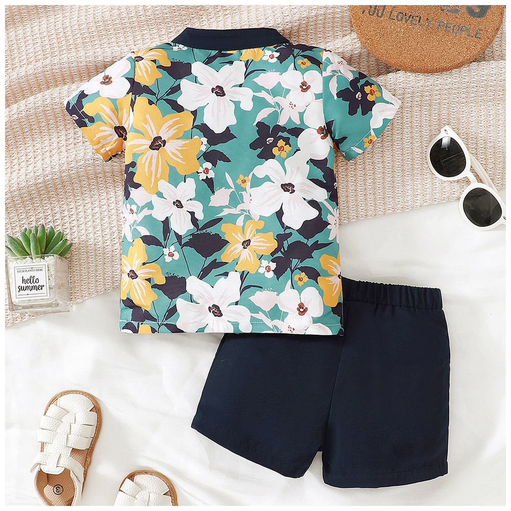 Brownbark Baby Boy's Floral Printed T-Shirt and Shorts - 2 Pcs