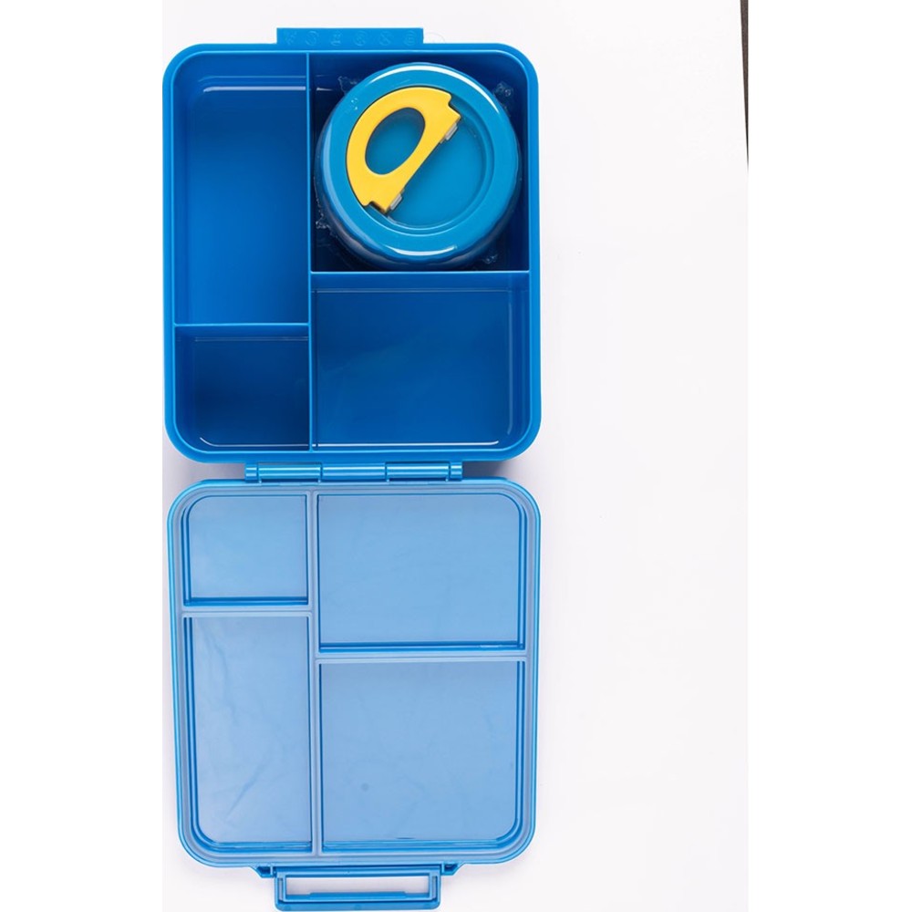 Cocobee - 4-Compartment Dino Tritan Bento Lunch Box With Food Jar - Blue - 1.87 L