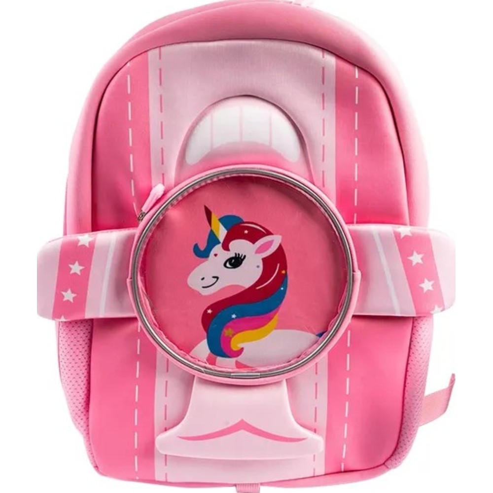 Cocobee - Aeroplane Style Unicorn Printed Backpack - Pink