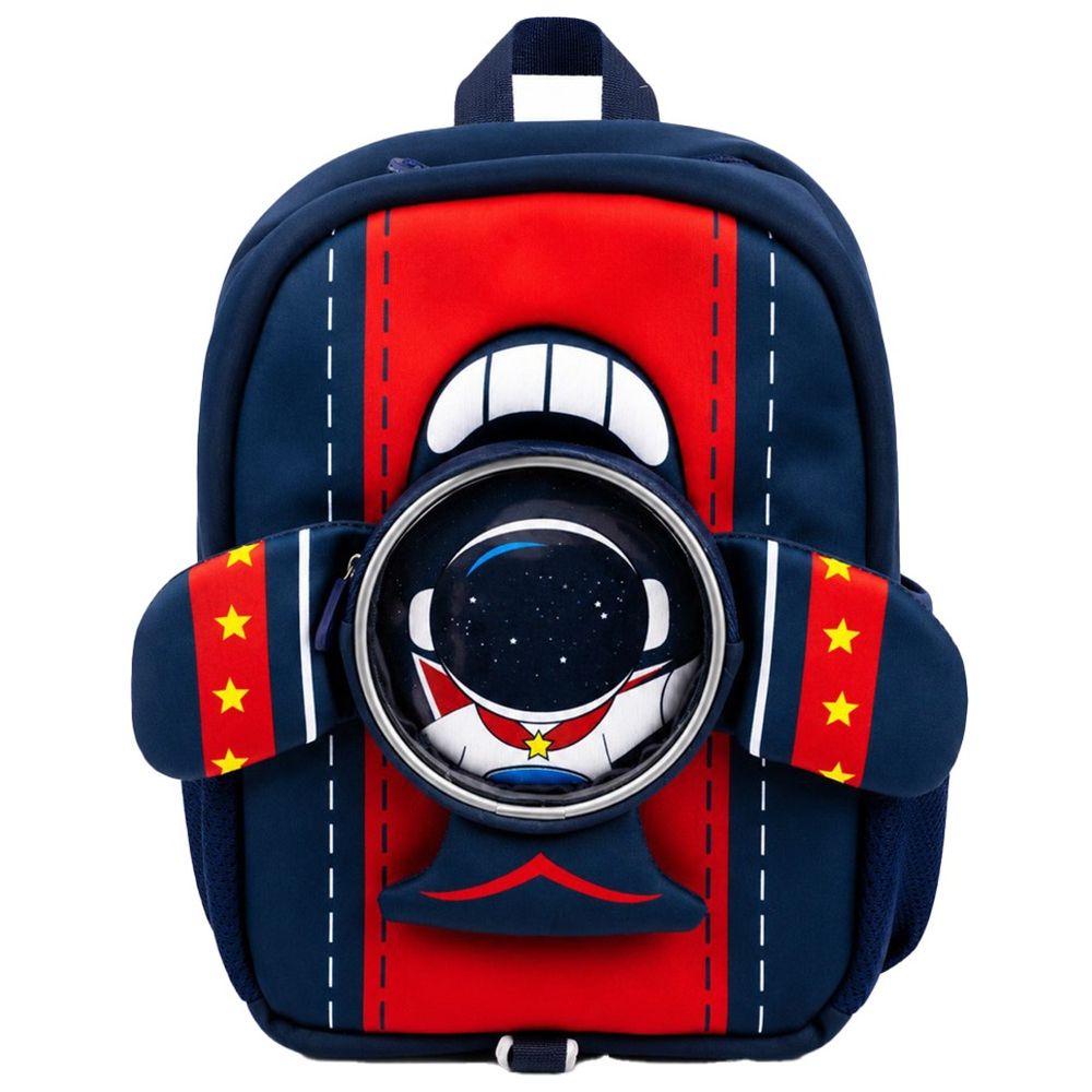 Cocobee - Aeroplane-Style Astronaut Printed Backpack - Navy Blue - 16.5-Inch