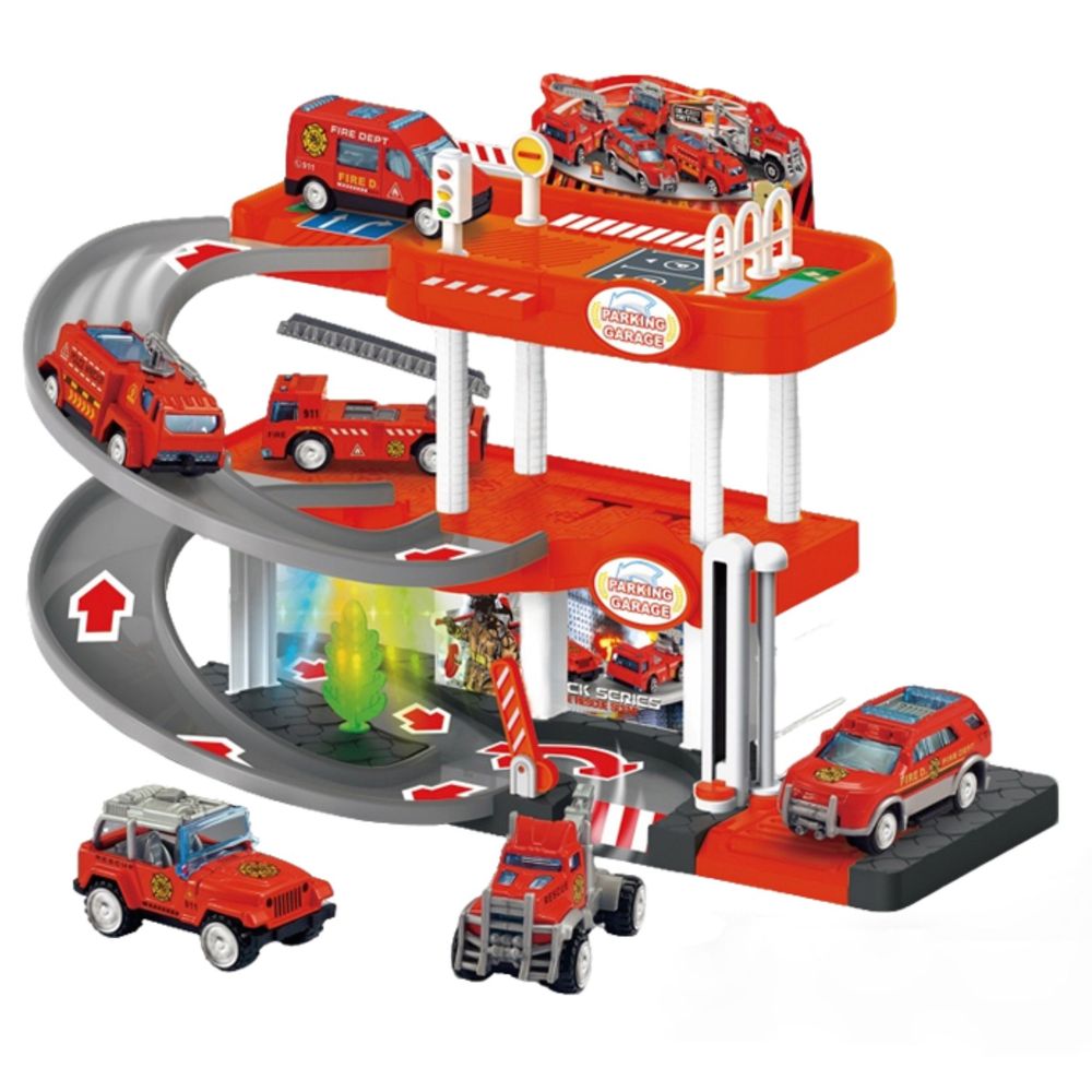 Chanak -  Fire Rescue Parking Garage Fire Station Playset