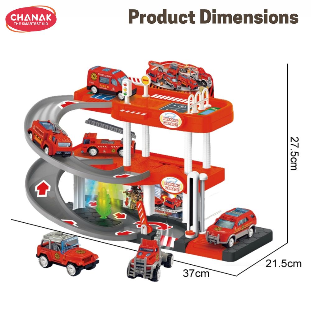 Chanak -  Fire Rescue Parking Garage Fire Station Playset