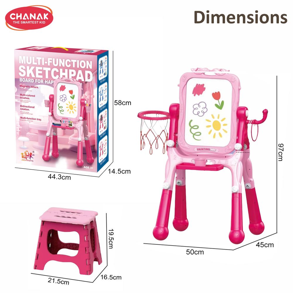 Chanak - 4 In 1 Multi Function Sketchpad Set - Color May Vary - 22 Pcs