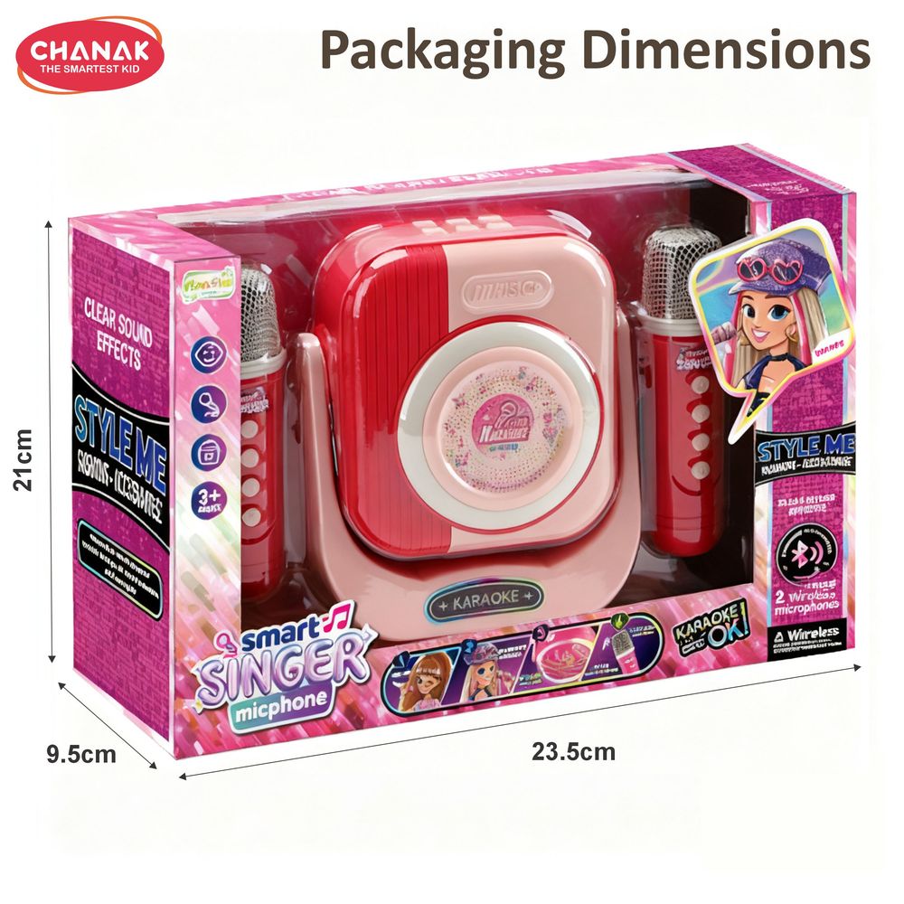 Chanak - Smart Singer Bluetooth Microphone Set - Pink