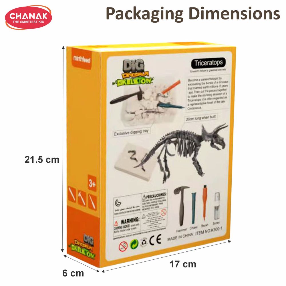 Chanak - Dinosaur Skeleton Dig Kit - 6 Pcs