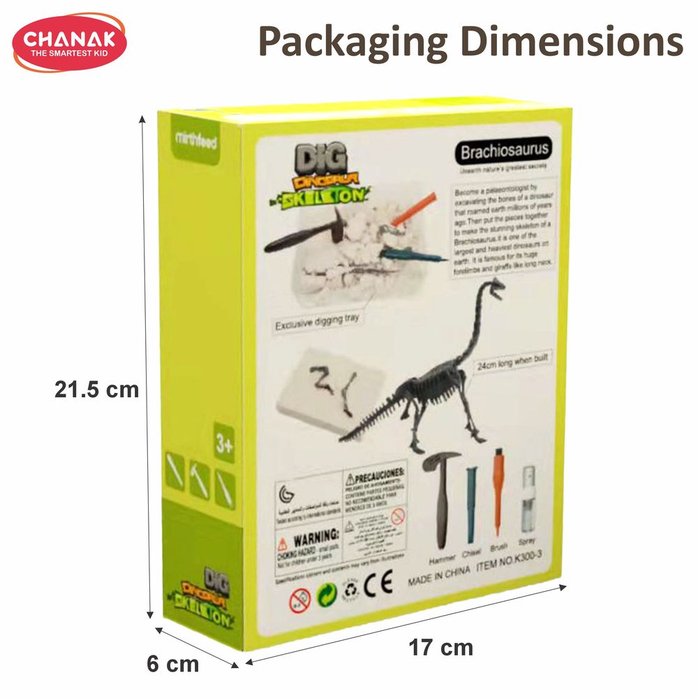 Chanak - Dinosaur Skeleton Dig Kit Brachiosaurus Edition - 6 Pcs