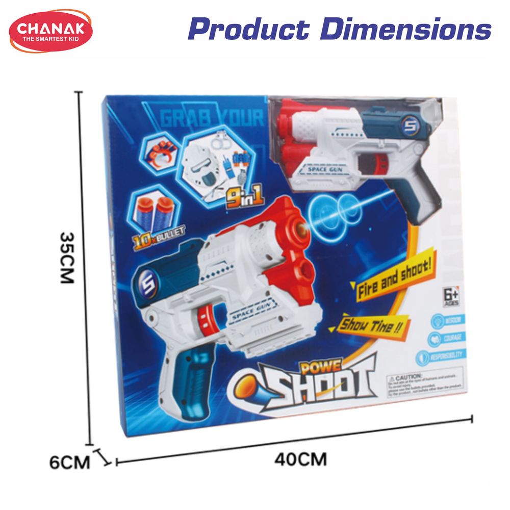 Chanak - 9 In 1 Space Gun Toy Set - 18 Pcs