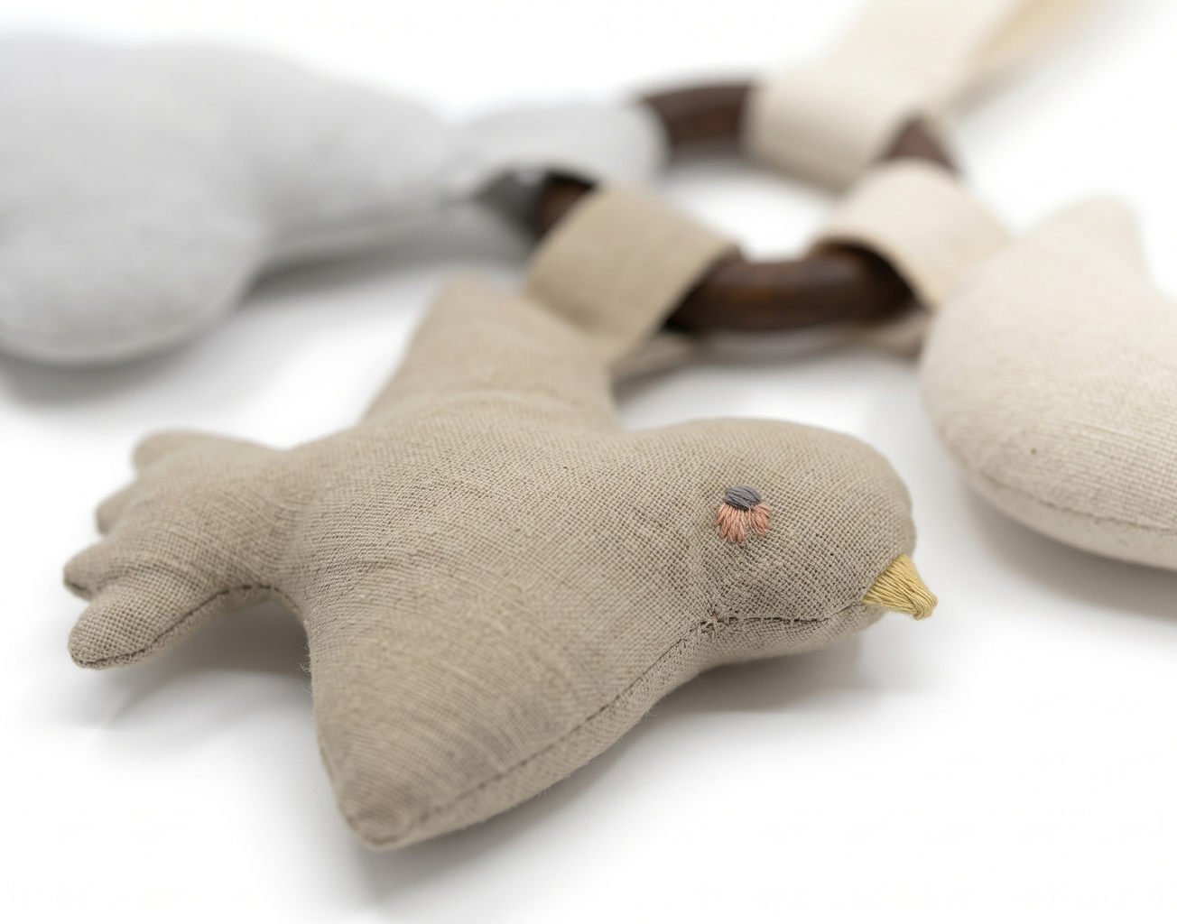 Moonboon - Soft Night Toy With Wooden Ring - Nature
