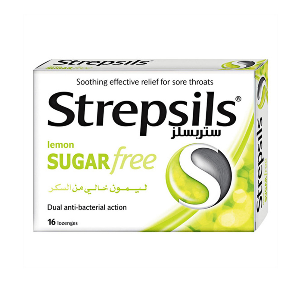 Strepsils - Sugar Free Lozenges - Lemon - 16 Tablets