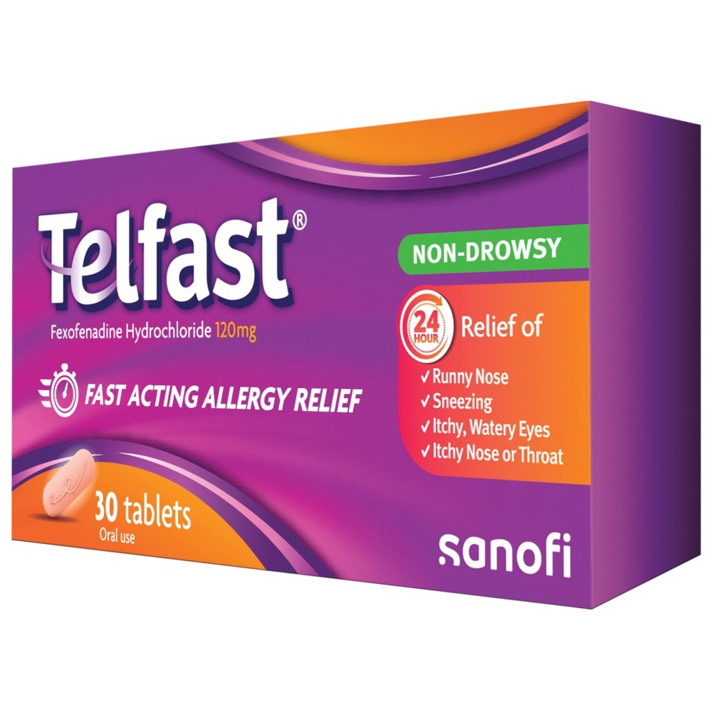 Telfast 120 mg Fast Acting Allergy Relief - 30 Tablets