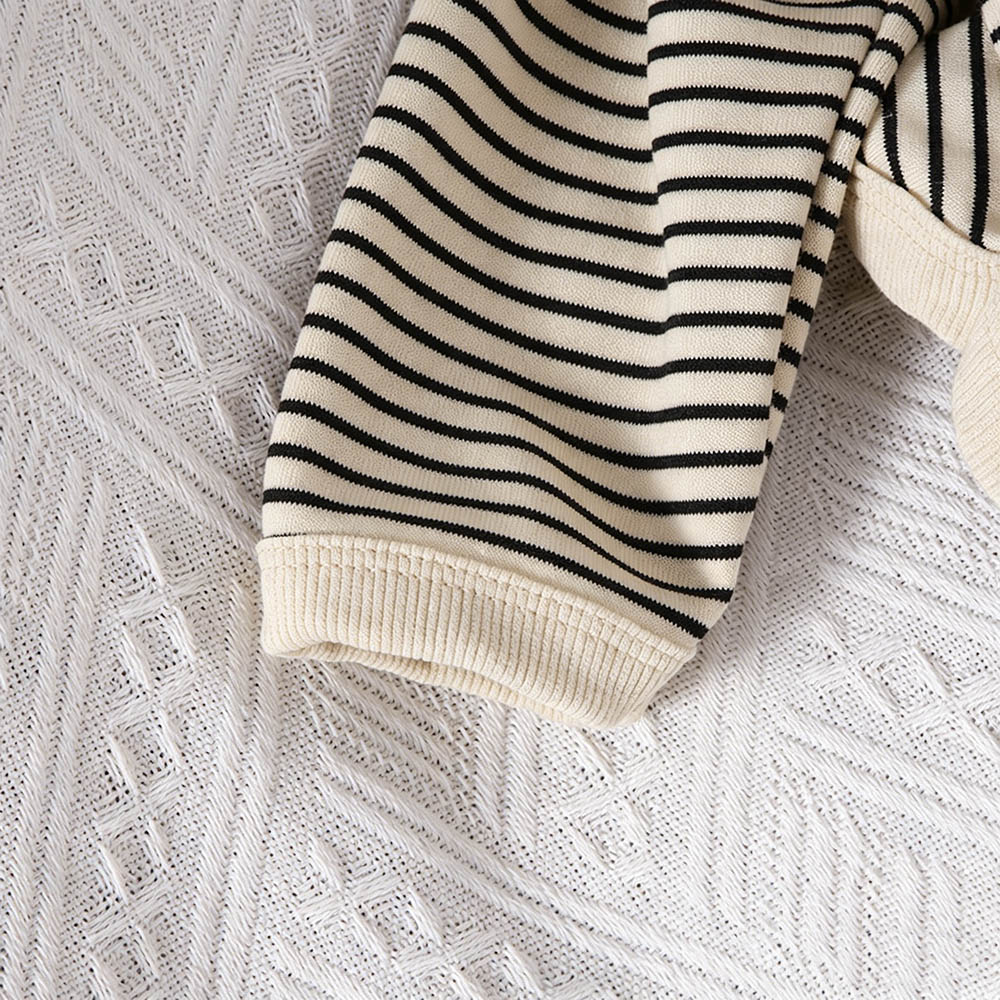 Taiyage - Baby Crew Neck Striped Pullover T-Shirt