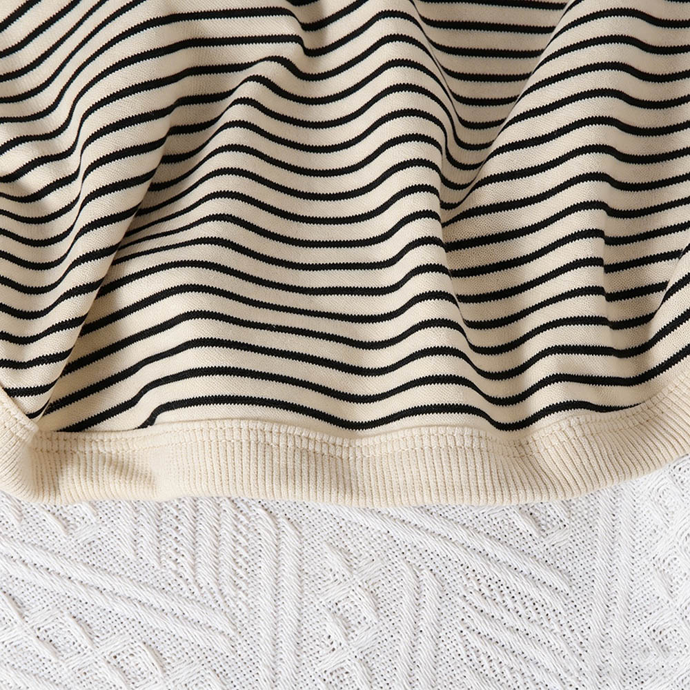 Taiyage - Baby Crew Neck Striped Pullover T-Shirt