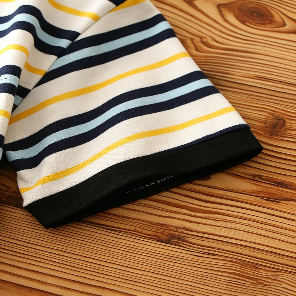 Taiyage - Baby Boy's Striped Car Printed Short-Sleeves T-Shirt - Black