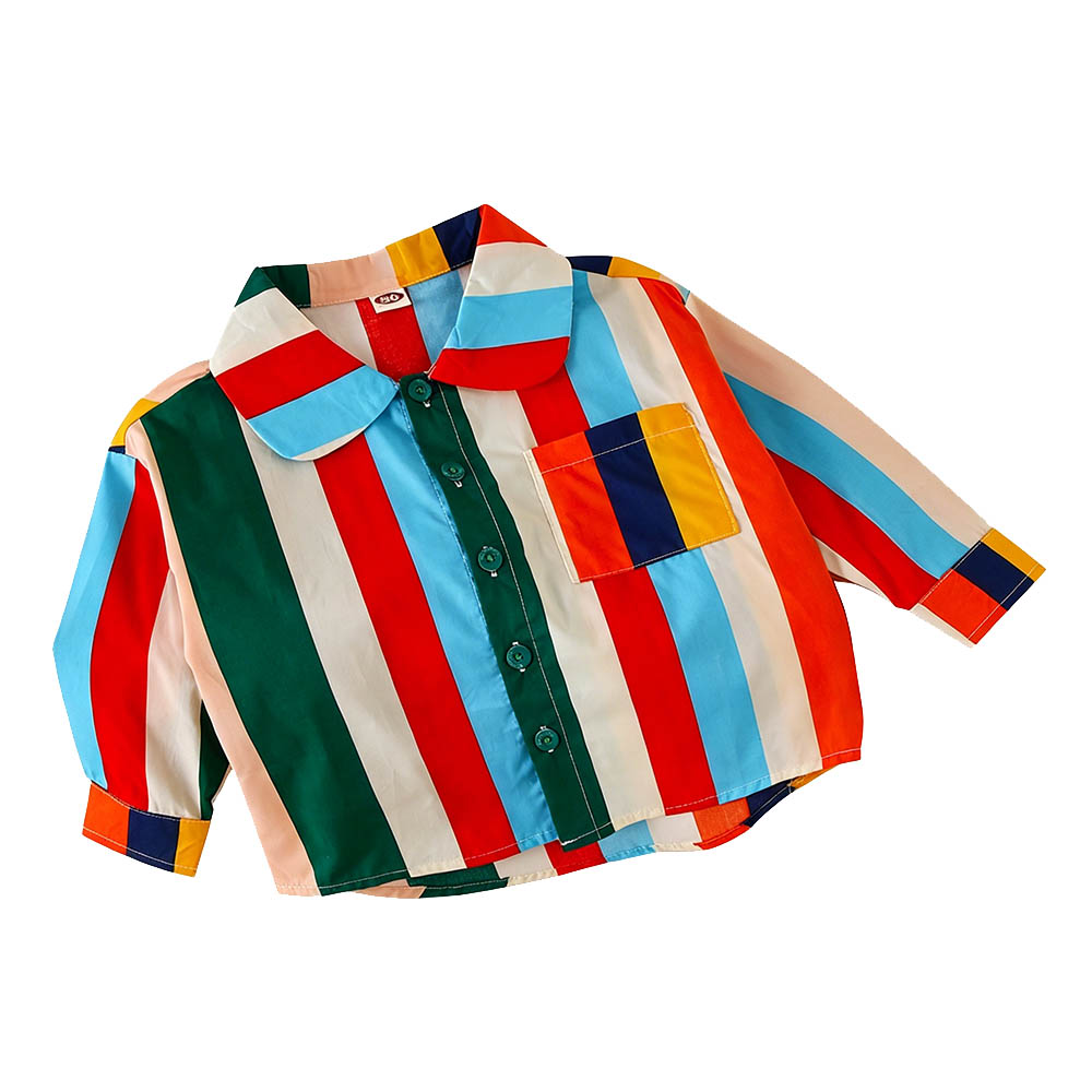 Taiyage - Baby Rainbow Stripe Long Sleeves Shirt