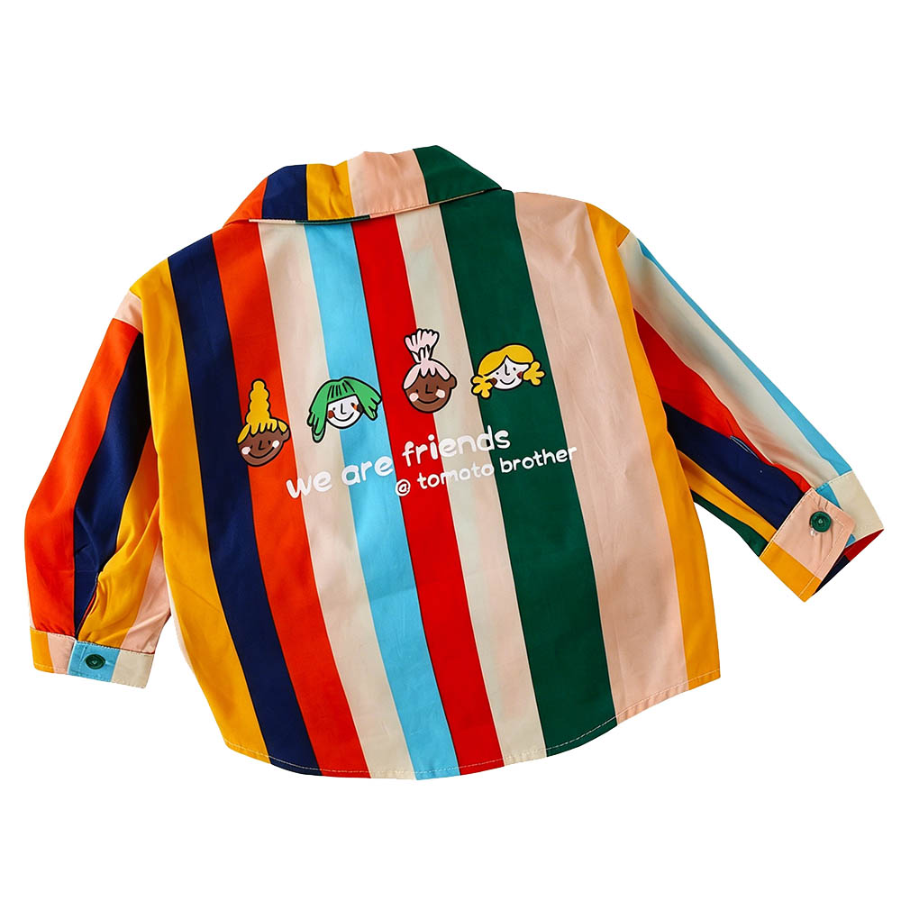 Taiyage - Baby Rainbow Stripe Long Sleeves Shirt