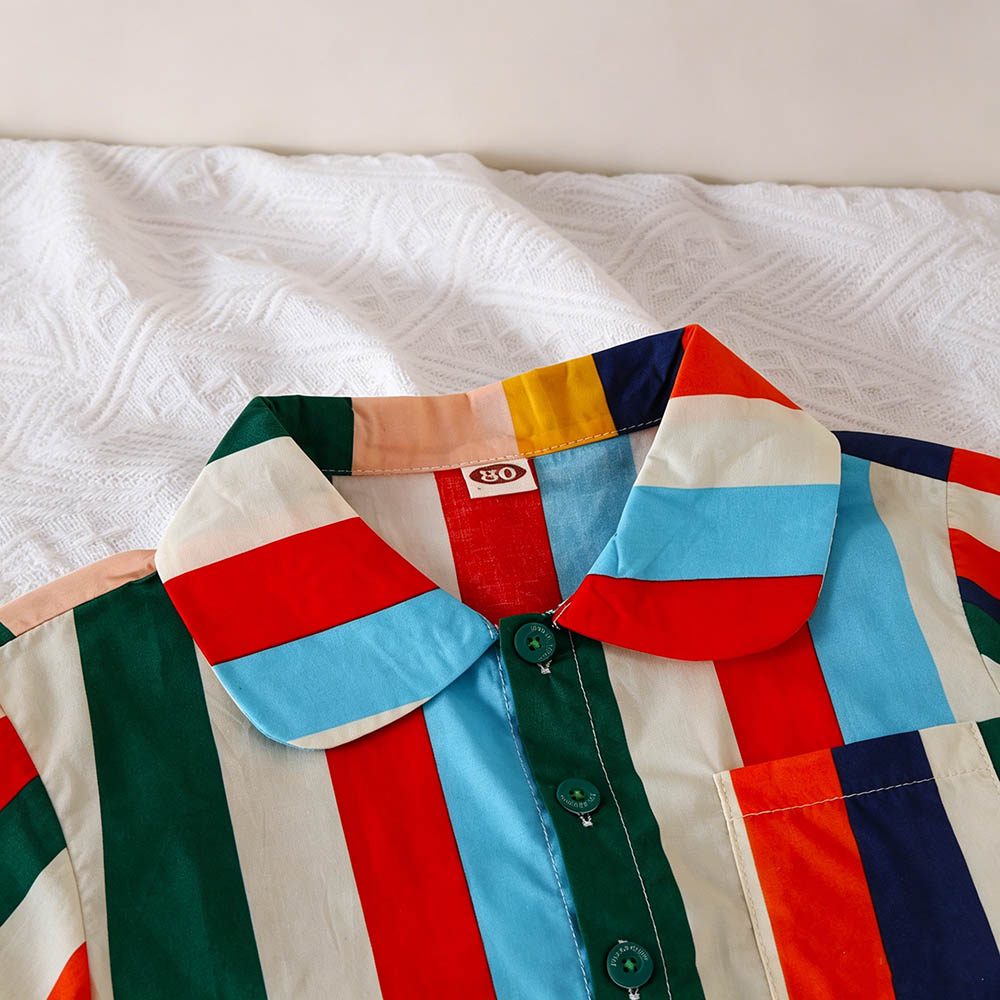 Taiyage - Baby Rainbow Stripe Long Sleeves Shirt