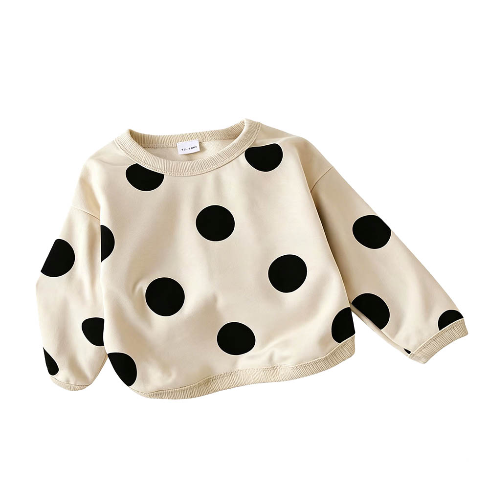 Taiyage - Baby Polka Dot Printed Pullover T-Shirt - Apricot