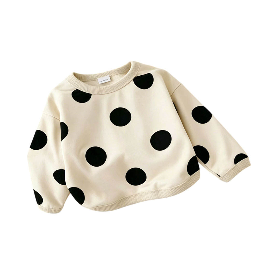 Taiyage - Baby Polka Dot Printed Pullover T-Shirt - Apricot