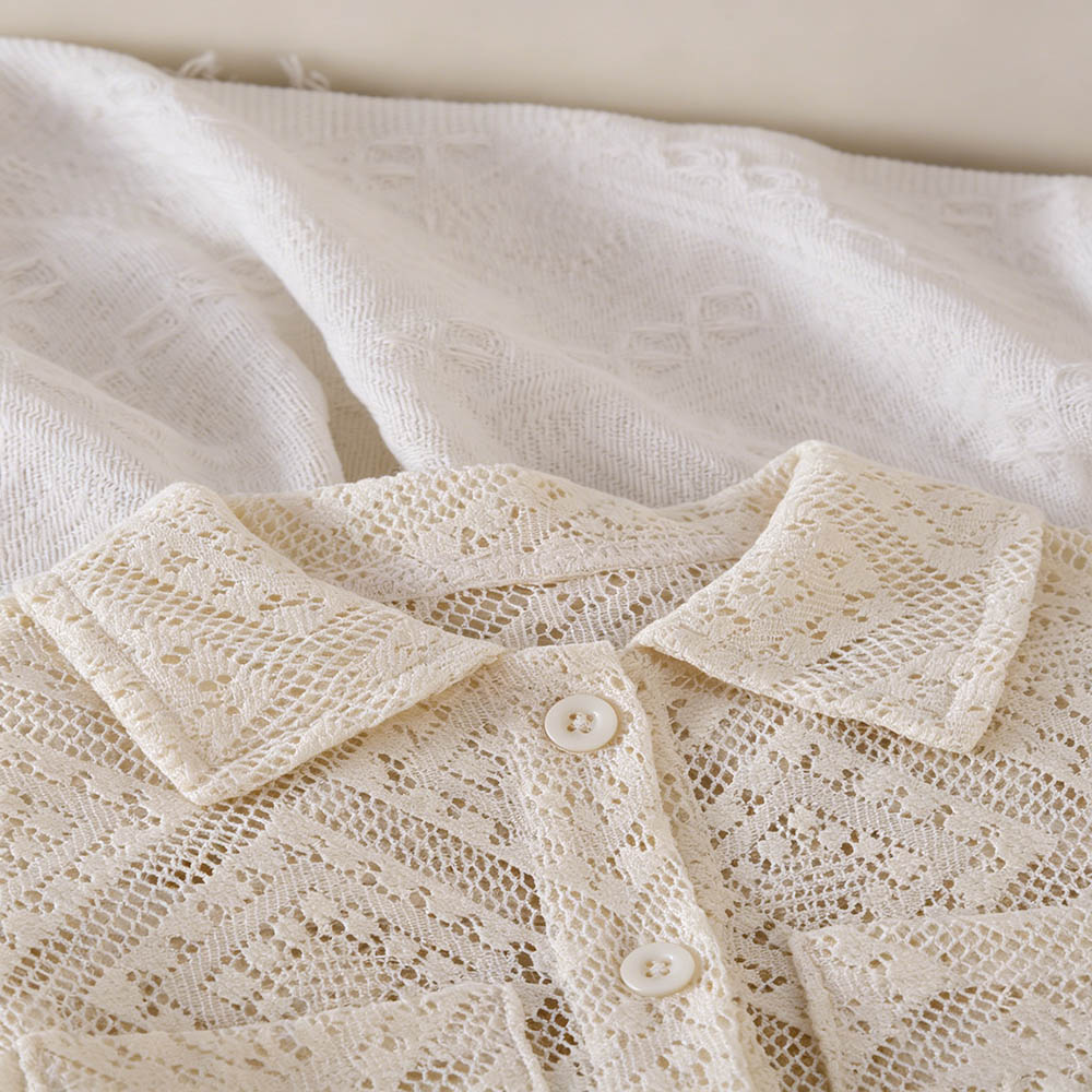 Taiyage - Baby Mesh Short Sleeves Shirt With Pockets - Beige