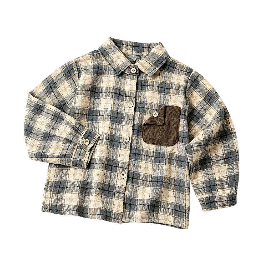 Taiyage - Baby Boy's Plaid Long Sleeves Cotton Shirt