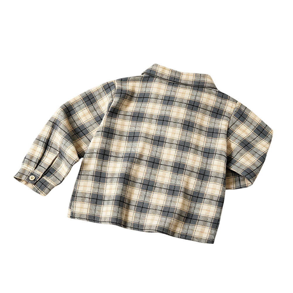 Taiyage - Baby Boy's Plaid Long Sleeves Cotton Shirt