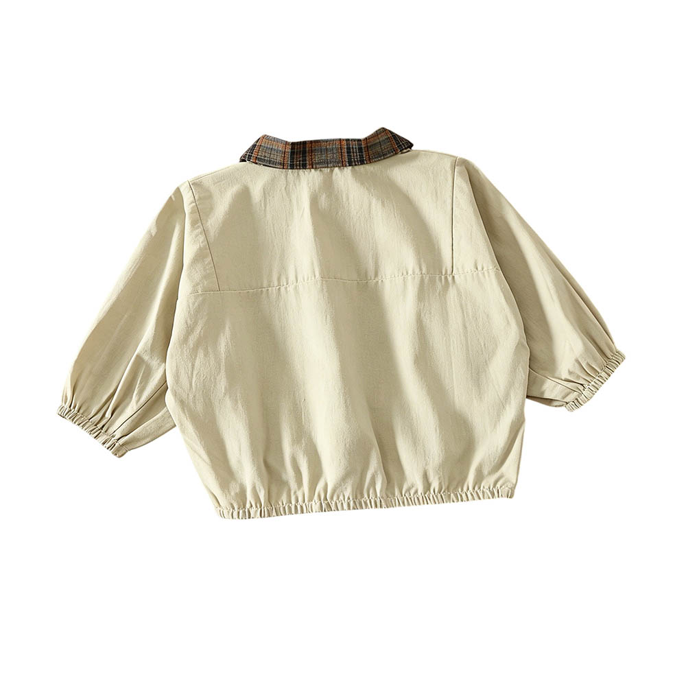 Taiyage - Baby Boy's Check Collared Half-Button Long-Sleeves T-Shirt