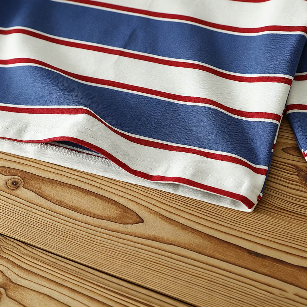 Taiyage - Baby Boy's Striped Cotton Long Sleeves T-Shirt - Blue