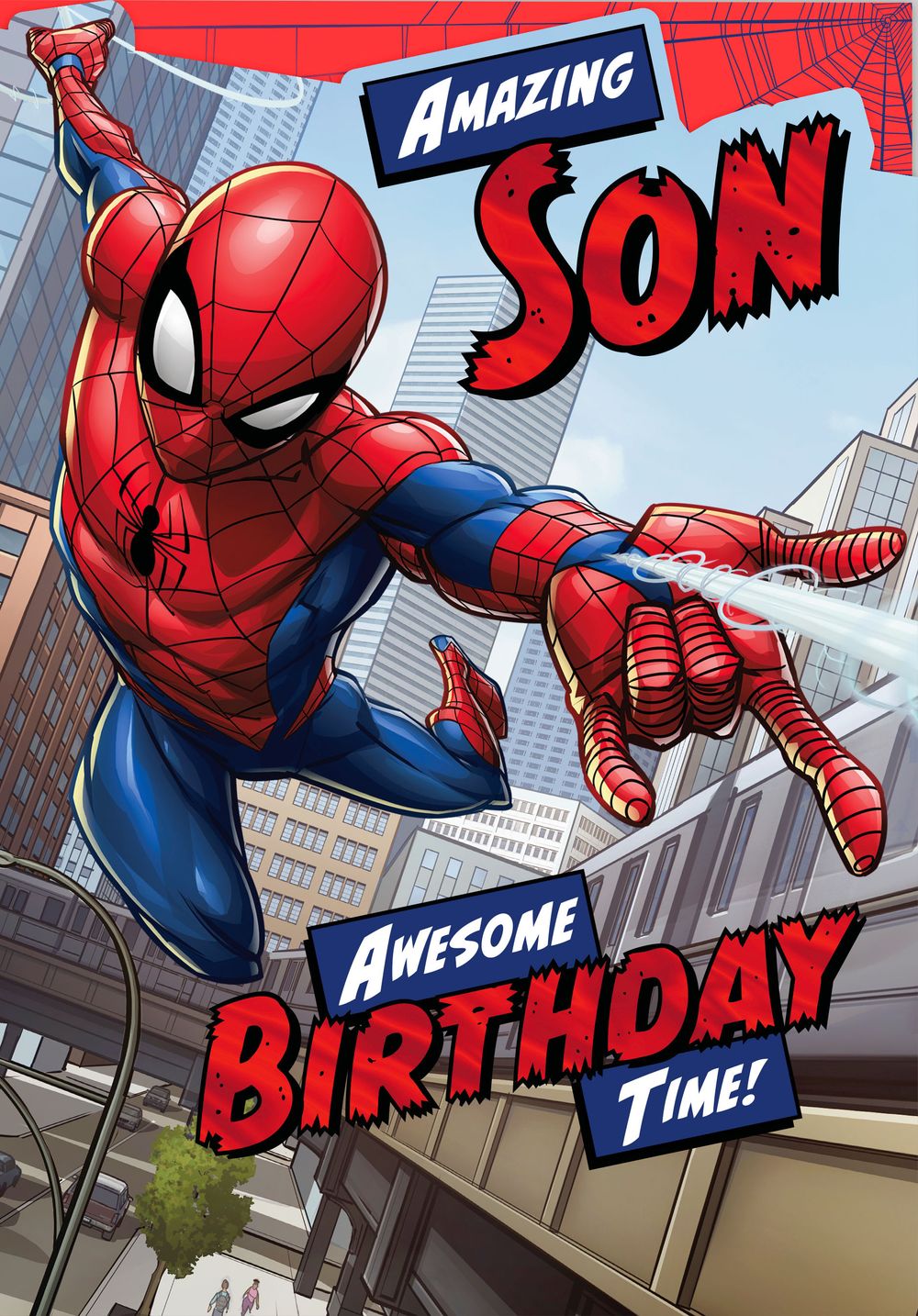 Hallmark - Happy Birthday Son Amazing Marvel Spider-man Greeting Card